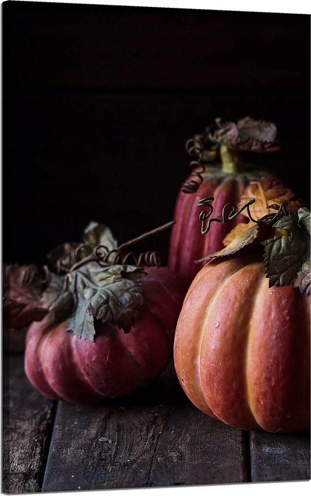 Vászonkép Konyha Sütőtökök piros 50x80 cm