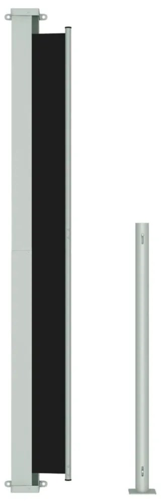 fekete behúzható oldalsó terasznapellenző 200 x 500 cm