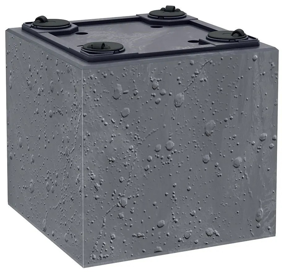 Prosperplast SIERRA SQUARE virágcserép ,beton effekt 38,5 cm antracit