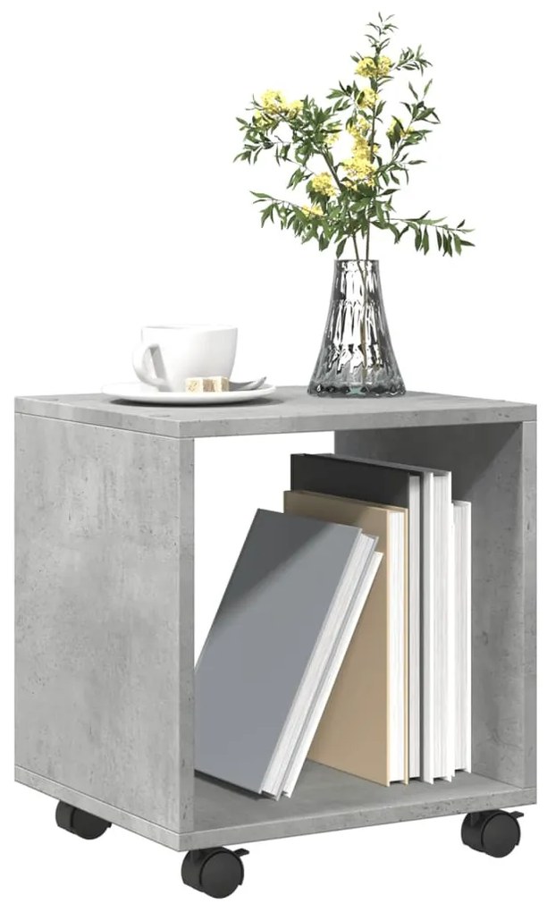 betonszürke szerelt fa görgős szekrény 37 x 33 x 42,5 cm
