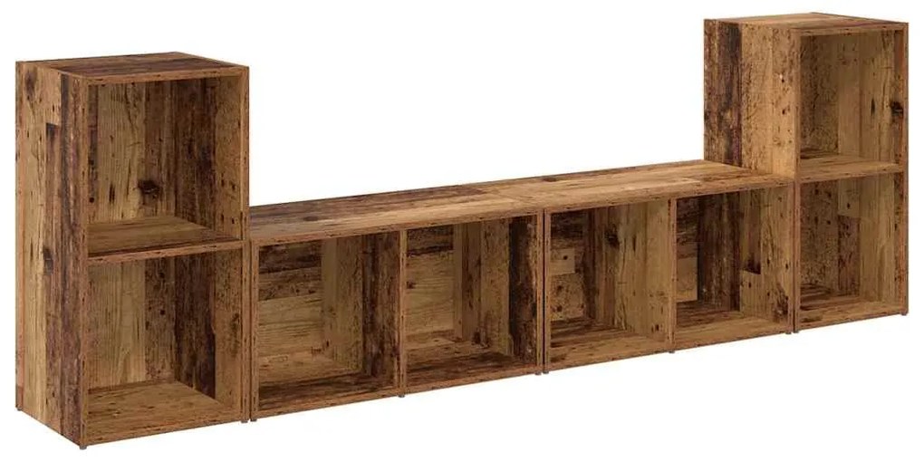 TV szekrény garnitúra 4 pcs Régi fa 37 x 35 x 72 cm Faanyag