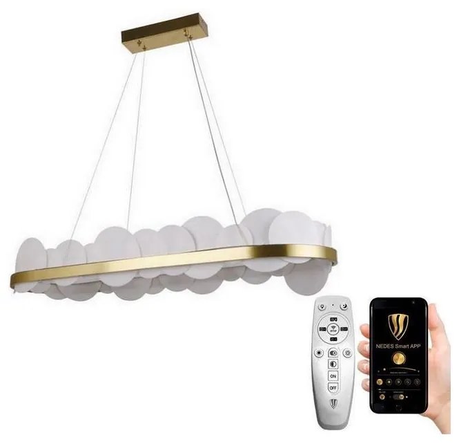 NEDES LED Dimmelhető csillár zsinóron LED/50W/230V 3000-6500K arany + távirányítás ND3525