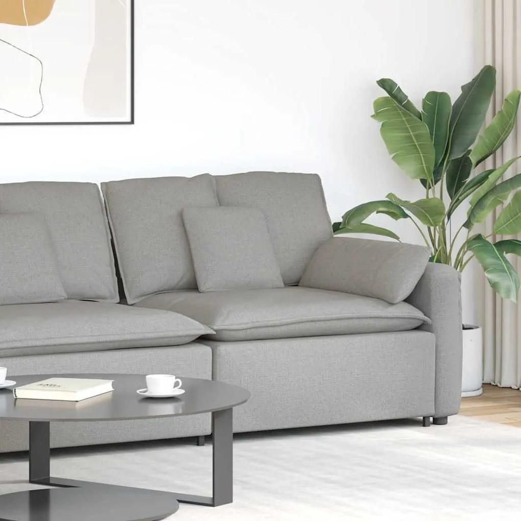 felhőszürke moduláris kanapé karfás végmodul párnákkal 100 cm