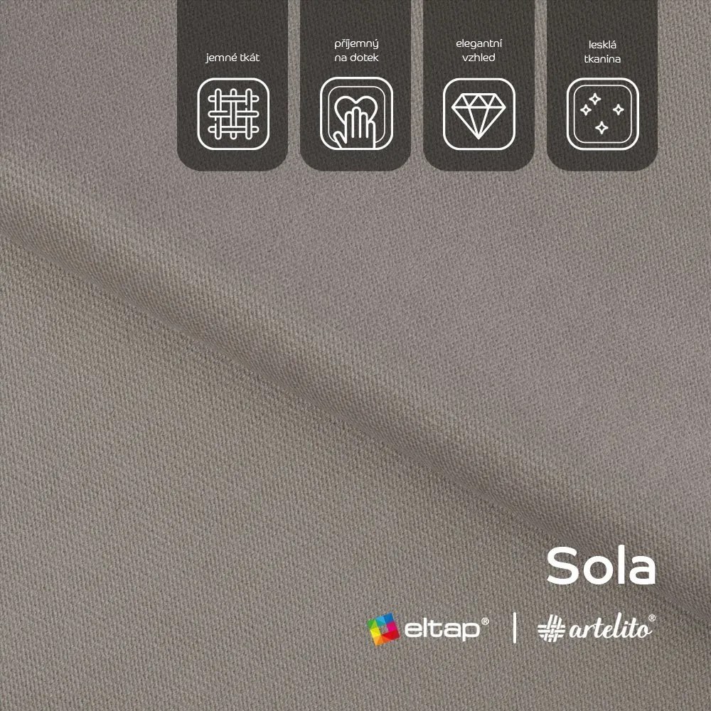 Bézs bársony kinyitható-tárolóhelyes kanapé bal oldali 223 cm Fabillo – ELTAP