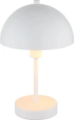 Globo 24009W Asztali lámpa, matt fehér fém, fehér PVC kábel, billenőkapcsoló a kábelen, ø: 200mm, M: 310mm, kábelhossz 1500mm, 1x E14 40W 230V izzó nélkül