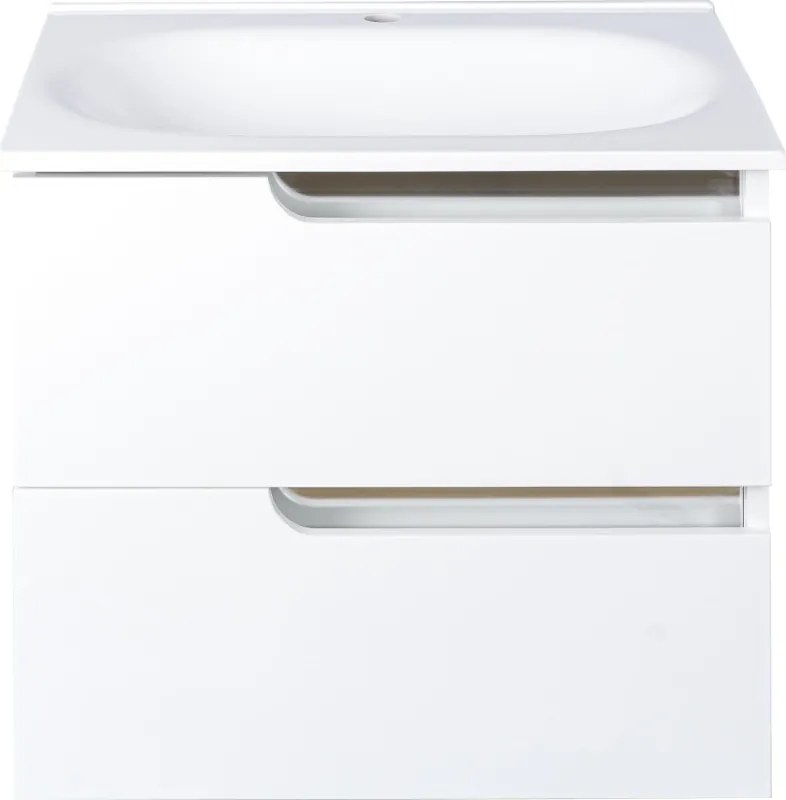 Piramida EURIDIKA fali fürdőszobabútor - műmárvány mosdóval -2 fiókos - 65 x 48 x 53 cm