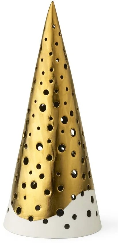 Nobili aranyszínű porcelán gyertyatartó, magasság 19 cm - Kähler Design