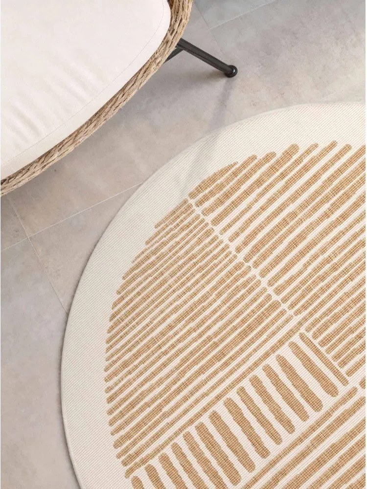 Krémszínű-natúr színű kerek kültéri-beltéri szőnyeg ø 200 cm Haringey Bounds – Ted Baker