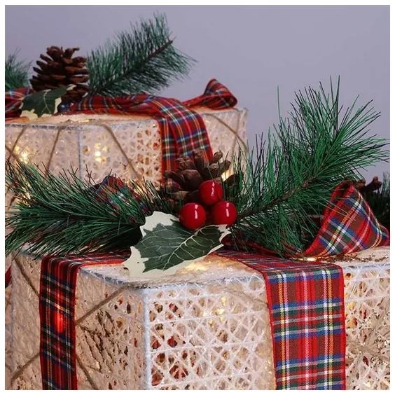 Solight 1V291 - 3 db-os LED karácsonyi ajándék szett 48xLED/3,6W/230V IP44 meleg fehér