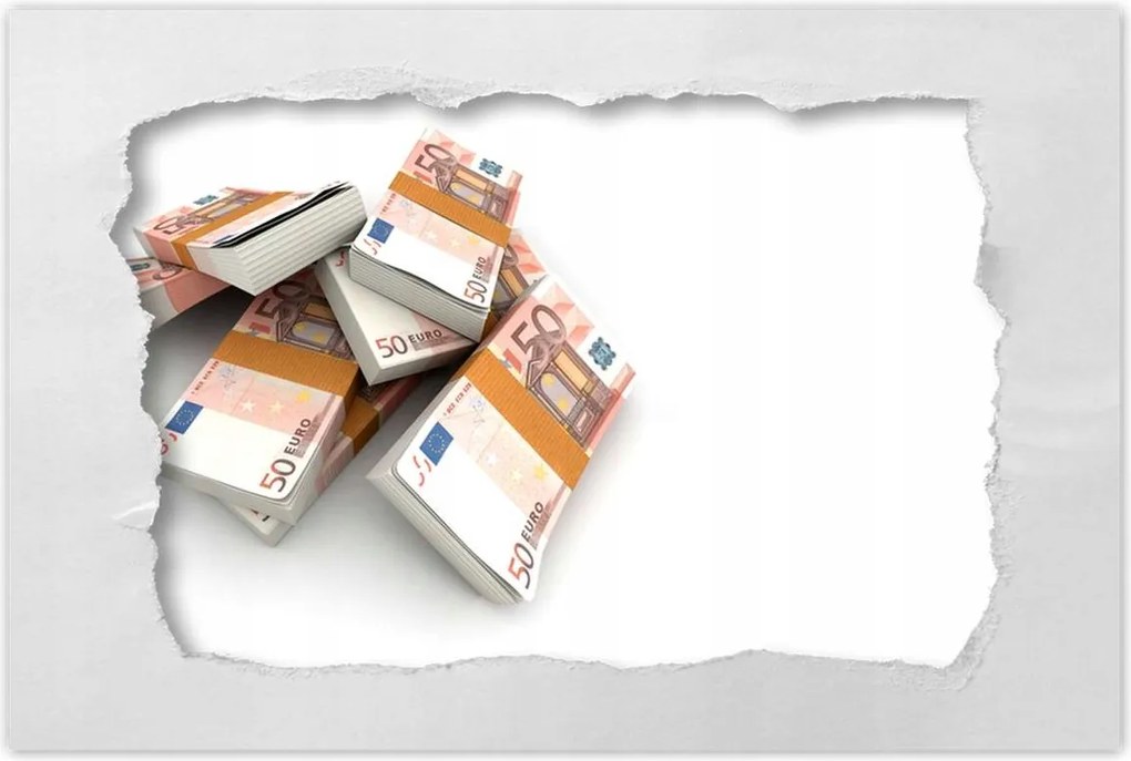 Poszterek 90x60 Egy kupac pénz Euro Bankjegyek