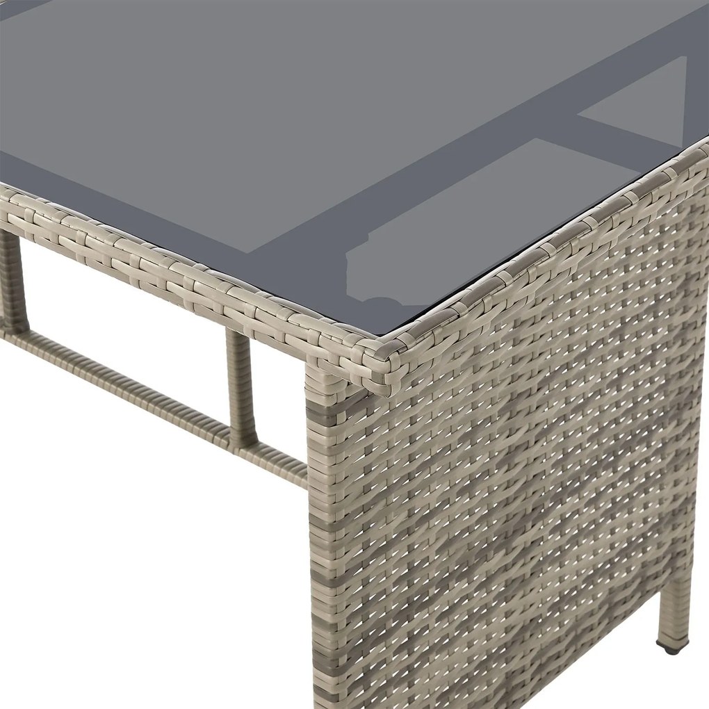 Juskys Turin rattan kerti bútor szett - szürke