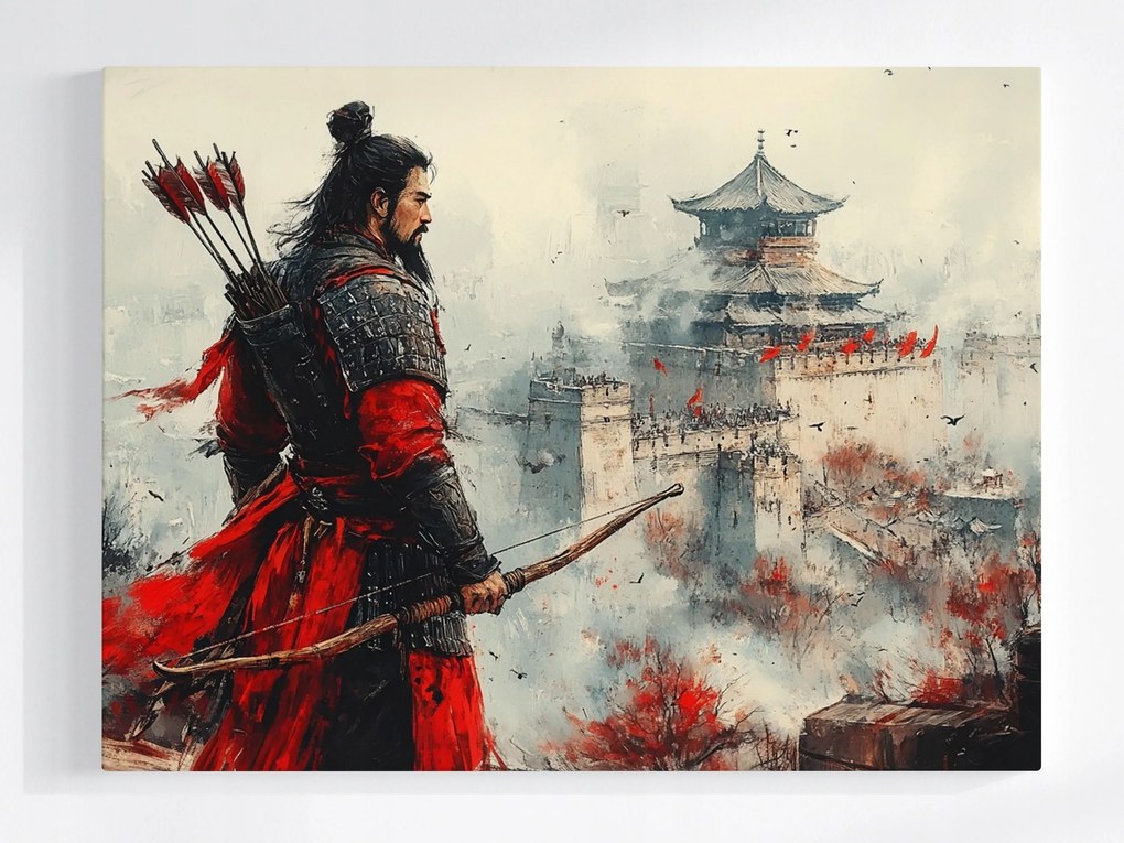 Vászonkép Canvas Japán Ázsia Szamuráj Harcos Íjász Pagoda 100x75