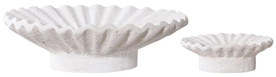 Gyertyatartó, cement, fehér, 2db