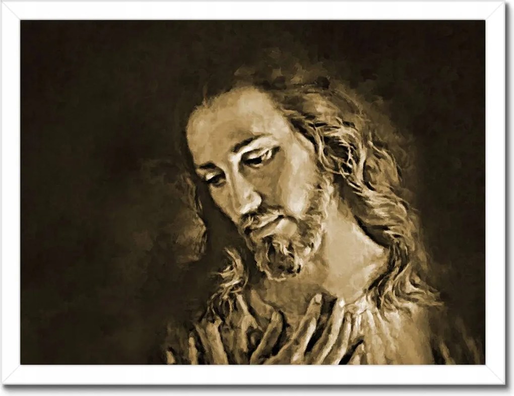 Poszterek keretben 40x30 Jézus Krisztus Szépia