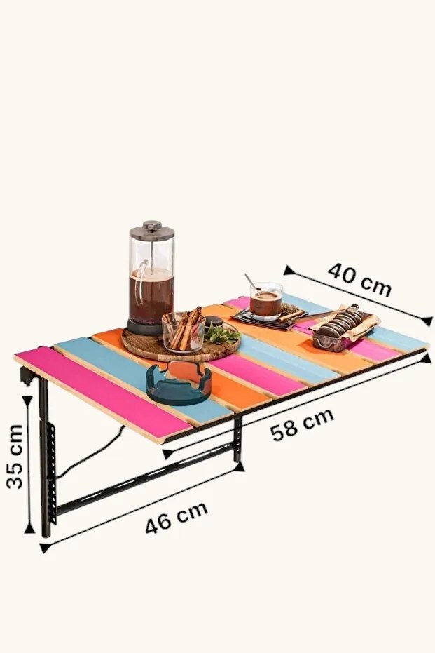 Duvar fém faliasztal, 58 cm