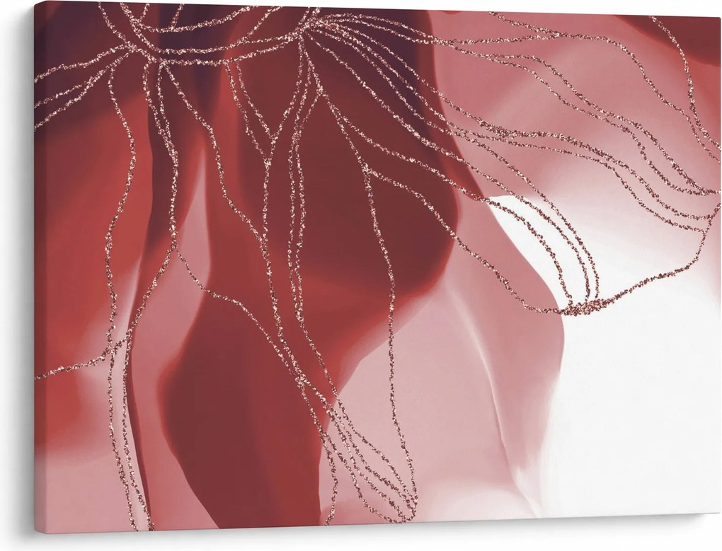 Kép - Piros absztrakt virág N⁰1 (70x50 cm)