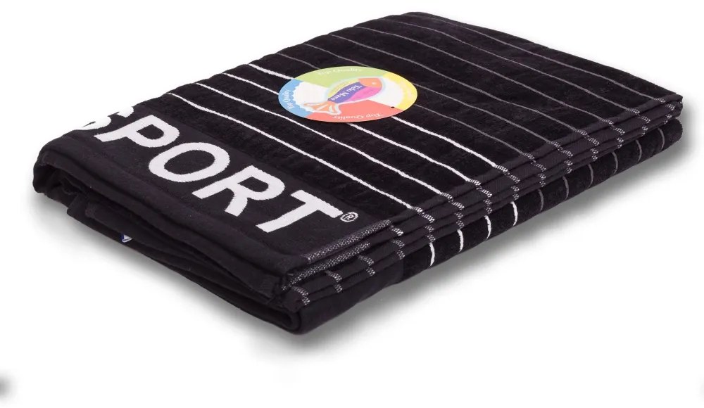 Sport Fekete strandtörölköző