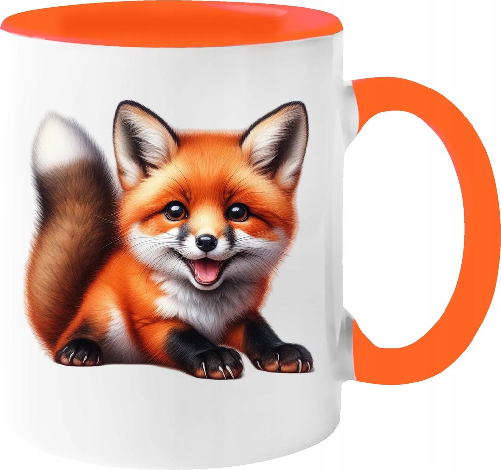 Gyönyörű Őszi Bögre 330ml Kávé Ajándék Őszi Róka Csomagolás