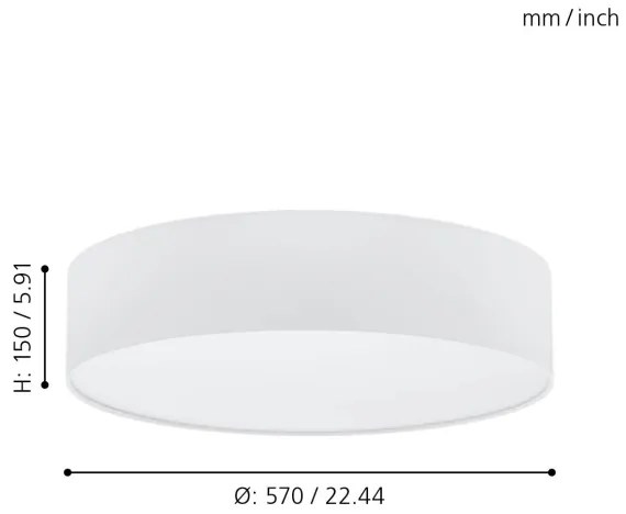 Eglo 97611 - Mennyezeti lámpa PASTERI 3xE27/25W/230V 57 cm