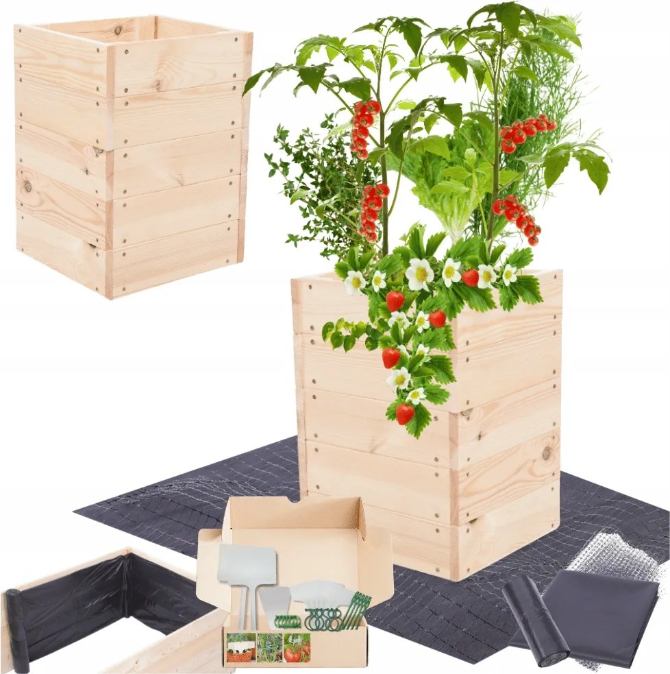 Magasított ágyás zöldséges láda virágtartó impregnáló 45x30x30