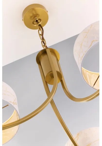 Jupiter 2096 - Láncos csillár ARTHUR 3xE27/15W/230V fehér/arany/márvány mintázat