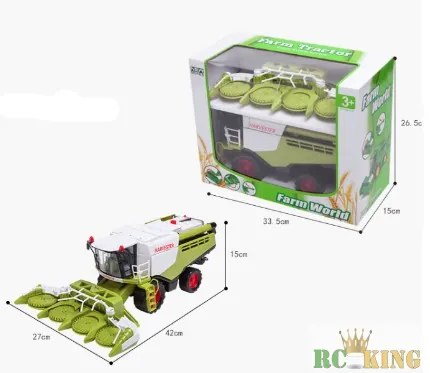 Új Farm Tractor Lendkerekes Kombájn Model Forgó Tárcsákkal Gumi Kerekekkel Combine
