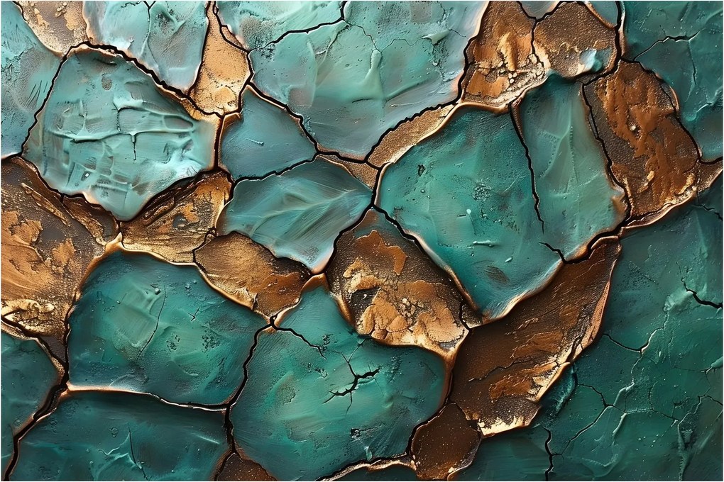 Kép - Zöld-arany festés (90x60 cm)
