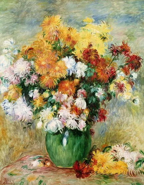 Reprodukció Bouquet of Chrysanthemums, c.1884, Pierre Auguste Renoir