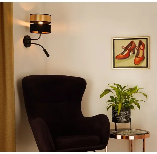 Brilagi - Fali lámpa ROYAL 1xE27/15W/230V + 1xG9/3W fekete/arany