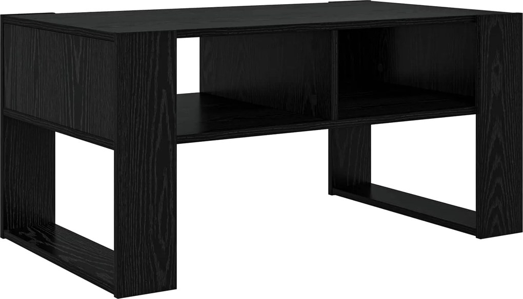 vidaXL Dohányzóasztal tárolóval Fekete tölgy 92 x 53 x 45 cm Faanyag