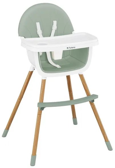 Etetőszék gyerekeknek lábtartóval, 3 éves korig, zöld