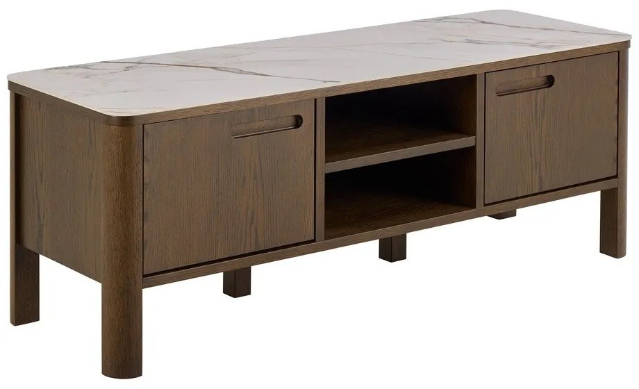 Barna TV-állvány tölgyfa dekorral 120x45x40 cm Southampton – Actona