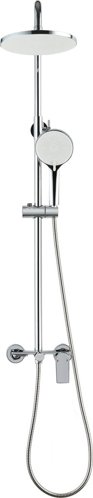 Invena Rikia, zuhanyszett 3 funkciós karos keverőcsappal, kézi és fejzuhannyal, króm, INV-AU-24-B01-G