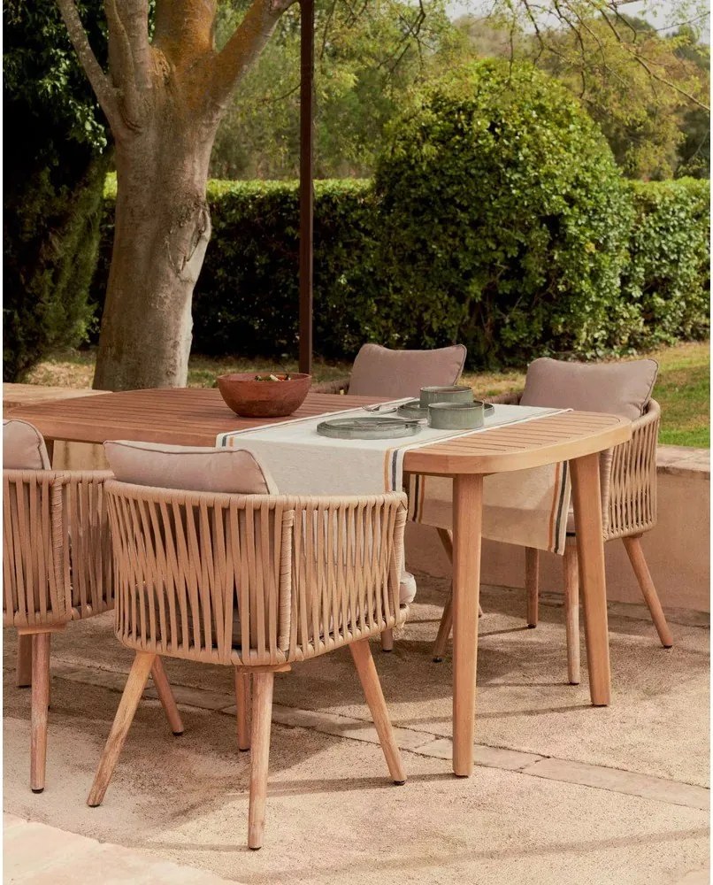 Hemilce akácfa kerti szék bézs kárpitozással - Kave Home