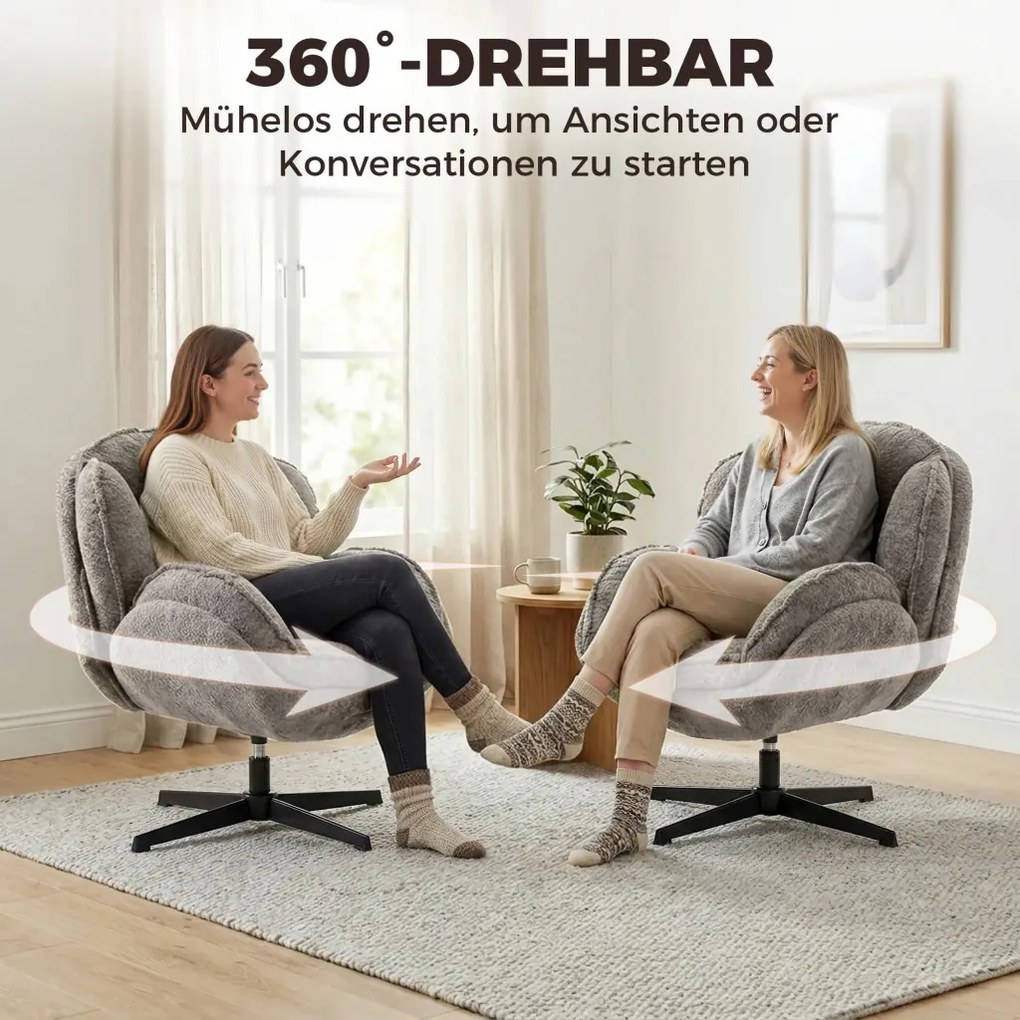 HOMCOM Modern wingback fotel, bársony fotel négycsillagos talppal, S-rugókkal, szürke
