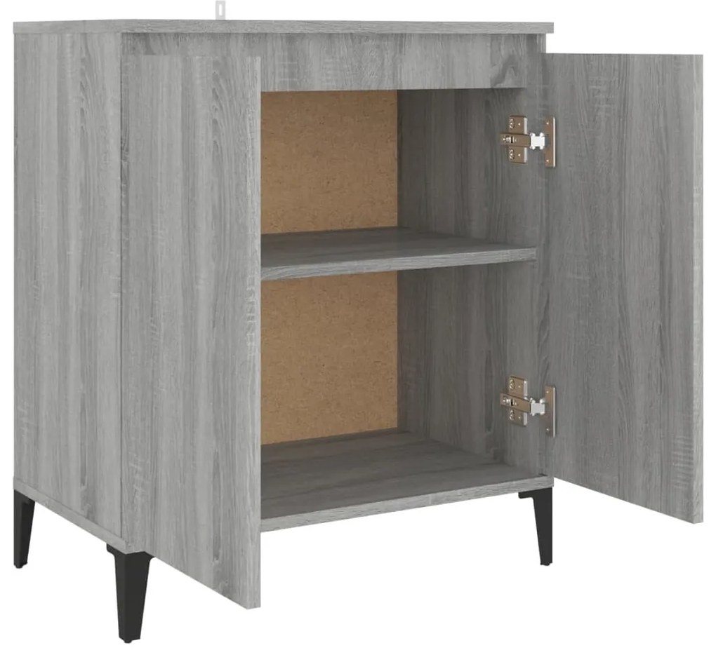 szürke sonoma színű szerelt fa tálalószekrény 60 x 35 x 70 cm