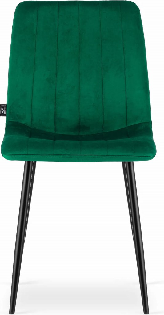 Zöld étkezőszék LAVA bársony fekete lábakkal