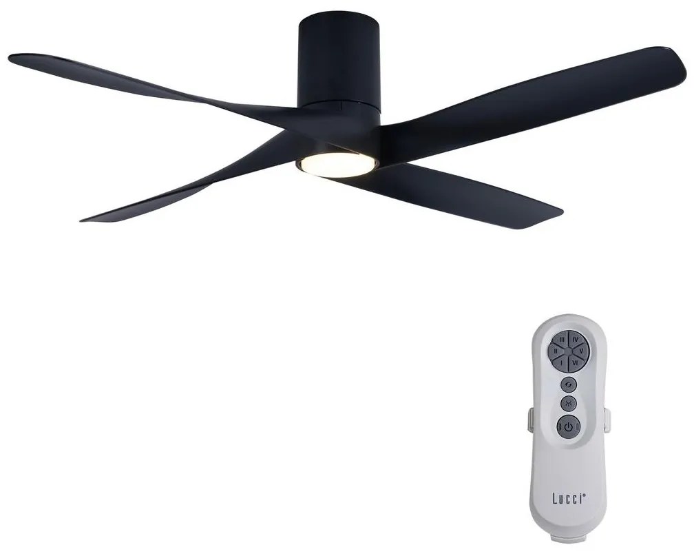 Lucci air 213351 - LED Dimmelhető ventilátor RIVIERA 1xGX53/12W/230V fekete + távirányító