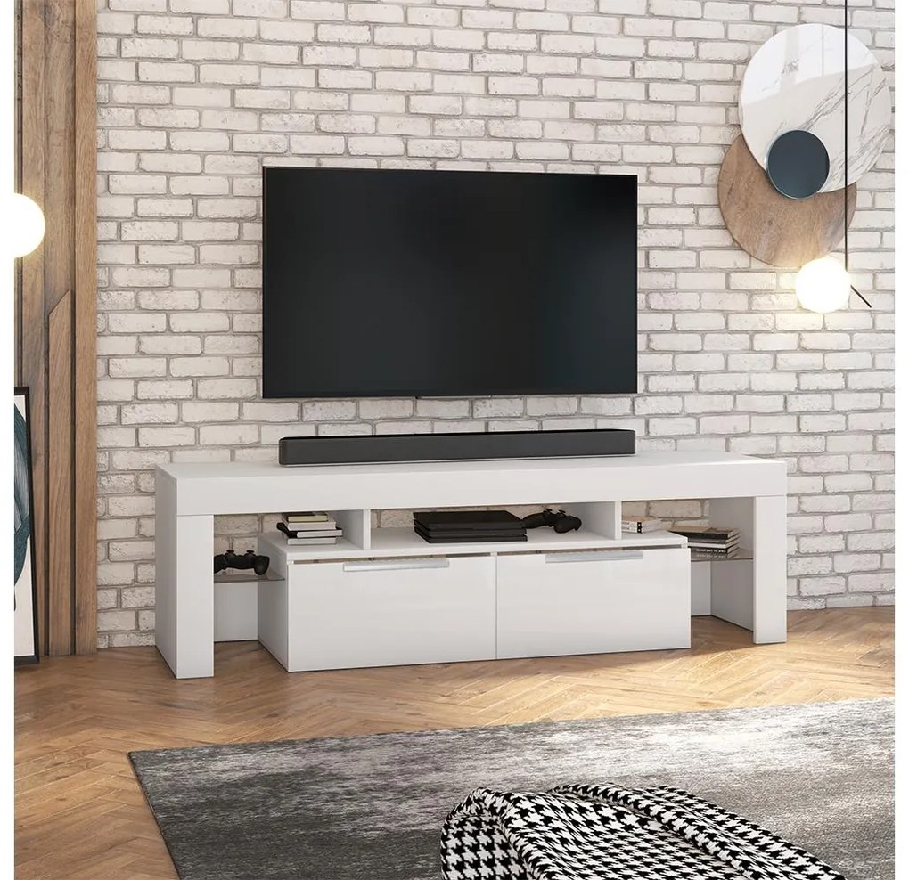 Tv szekrény/asztal Vulcano (világítással) (fehér). 1098695