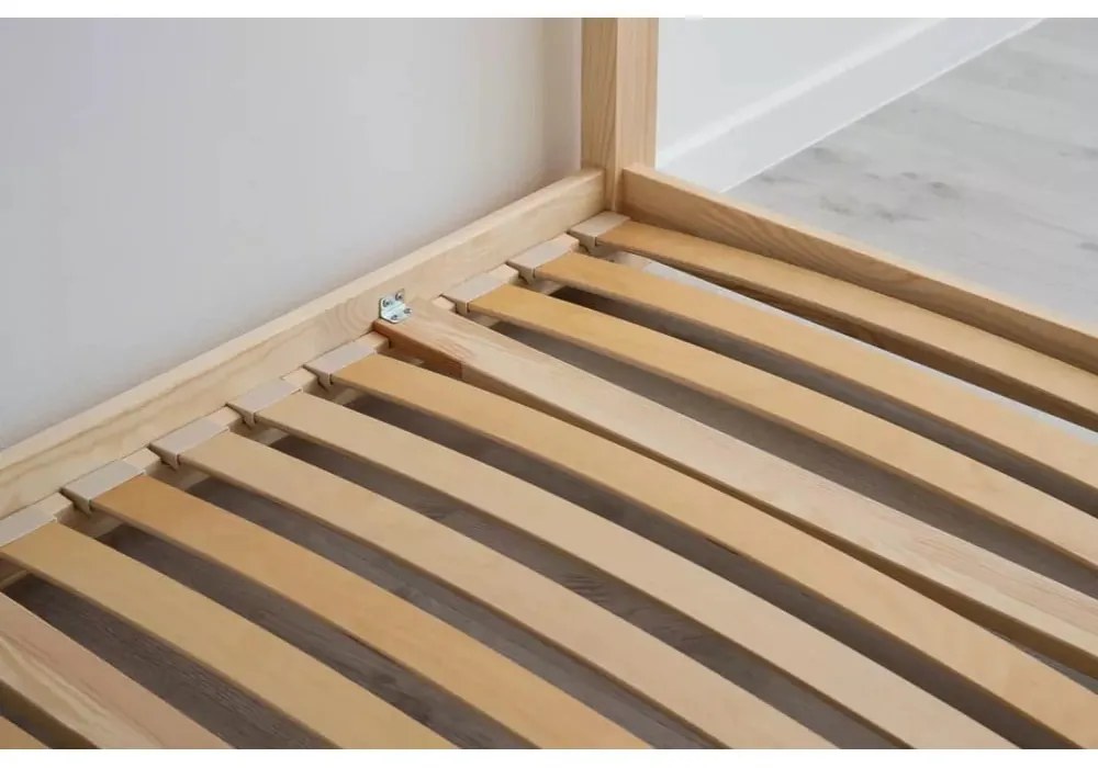 Natúr színű emeletes ágyneműtartós gyerekágy kihúzható pótággyal, ágyráccsal 80x200 cm CLPBN – Adeko