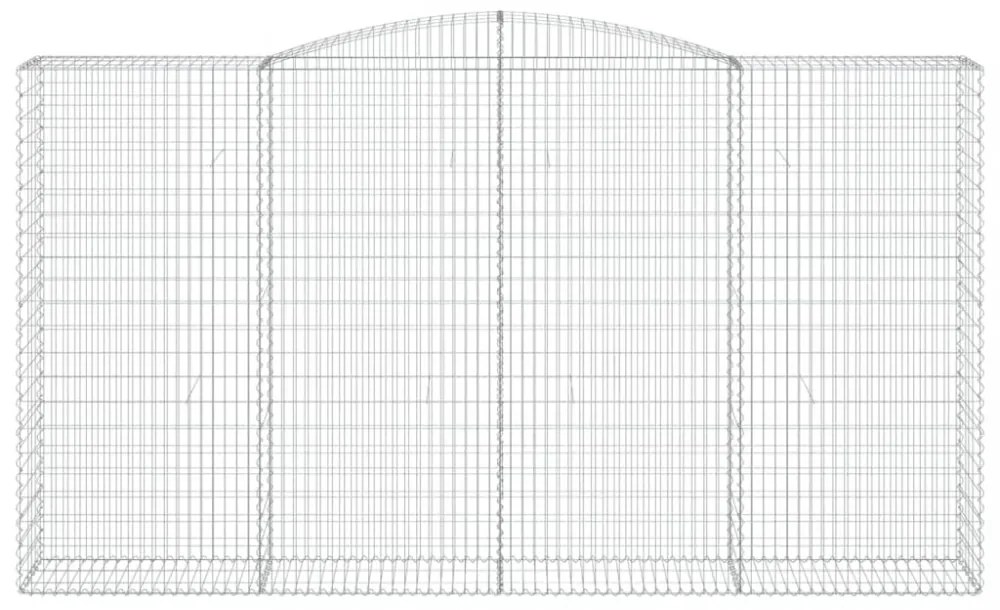 6 db íves horganyzott vas gabion kosár 400x50x220/240 cm