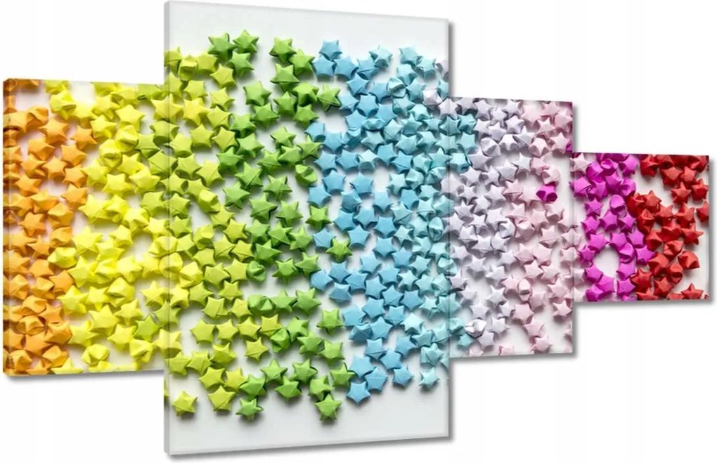 Vászonkép 130x80 Színes origami csillagok