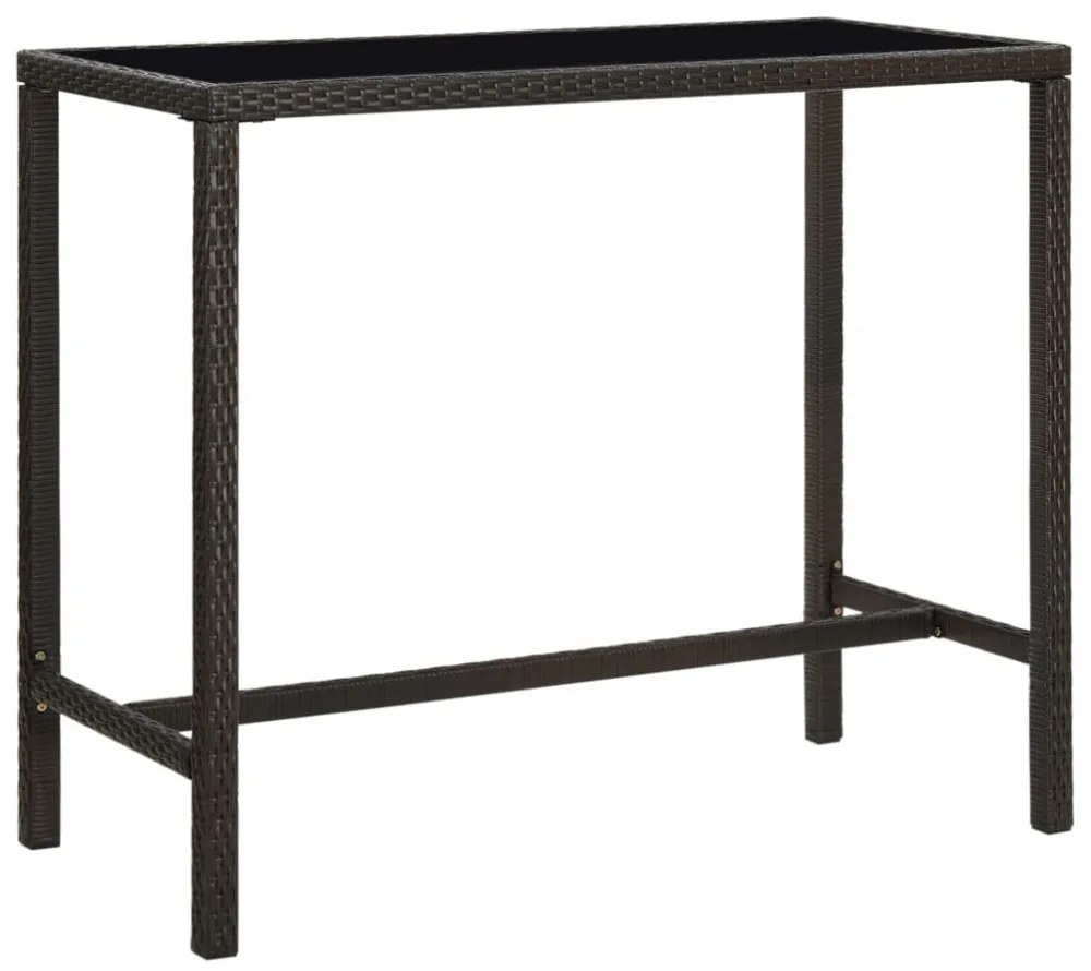 5 részes barna polyrattan kerti bárszett