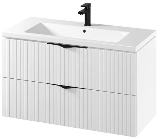 Cersanit S801-542 - TIRSO függesztett fürdőszobai szekrény mosdóval 100x45 cm, fehér