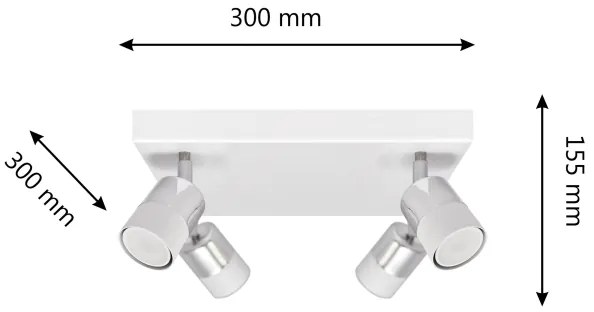 LED Spotlámpa TUBSSON 4xGU10/4,8W/230V fehér/fényes króm