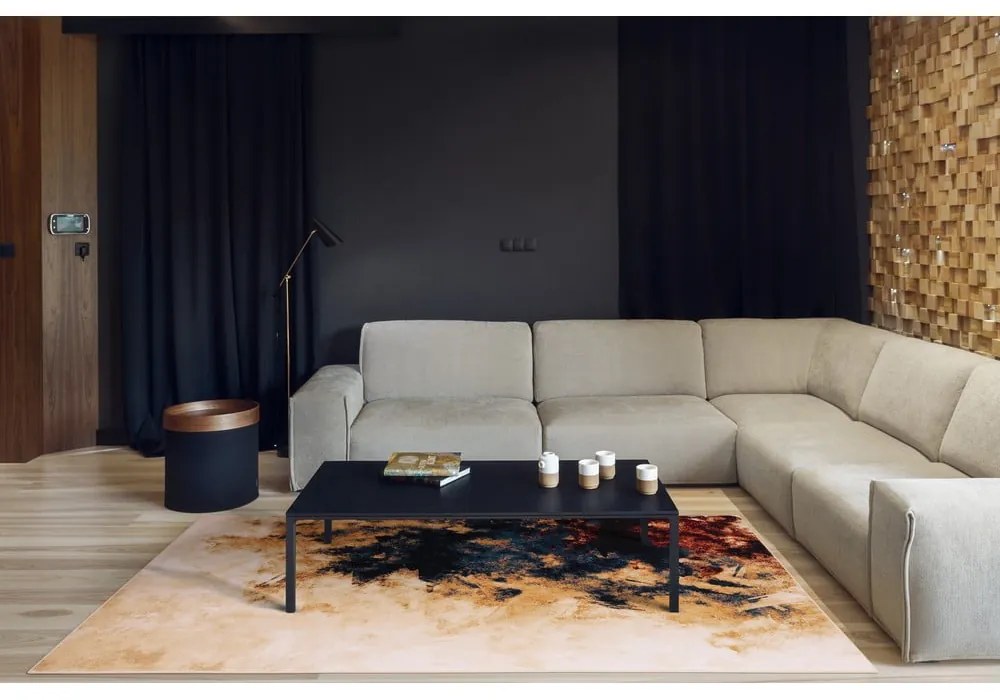 Gyapjú szőnyeg 200x300 cm Burst dark beige – Agnella