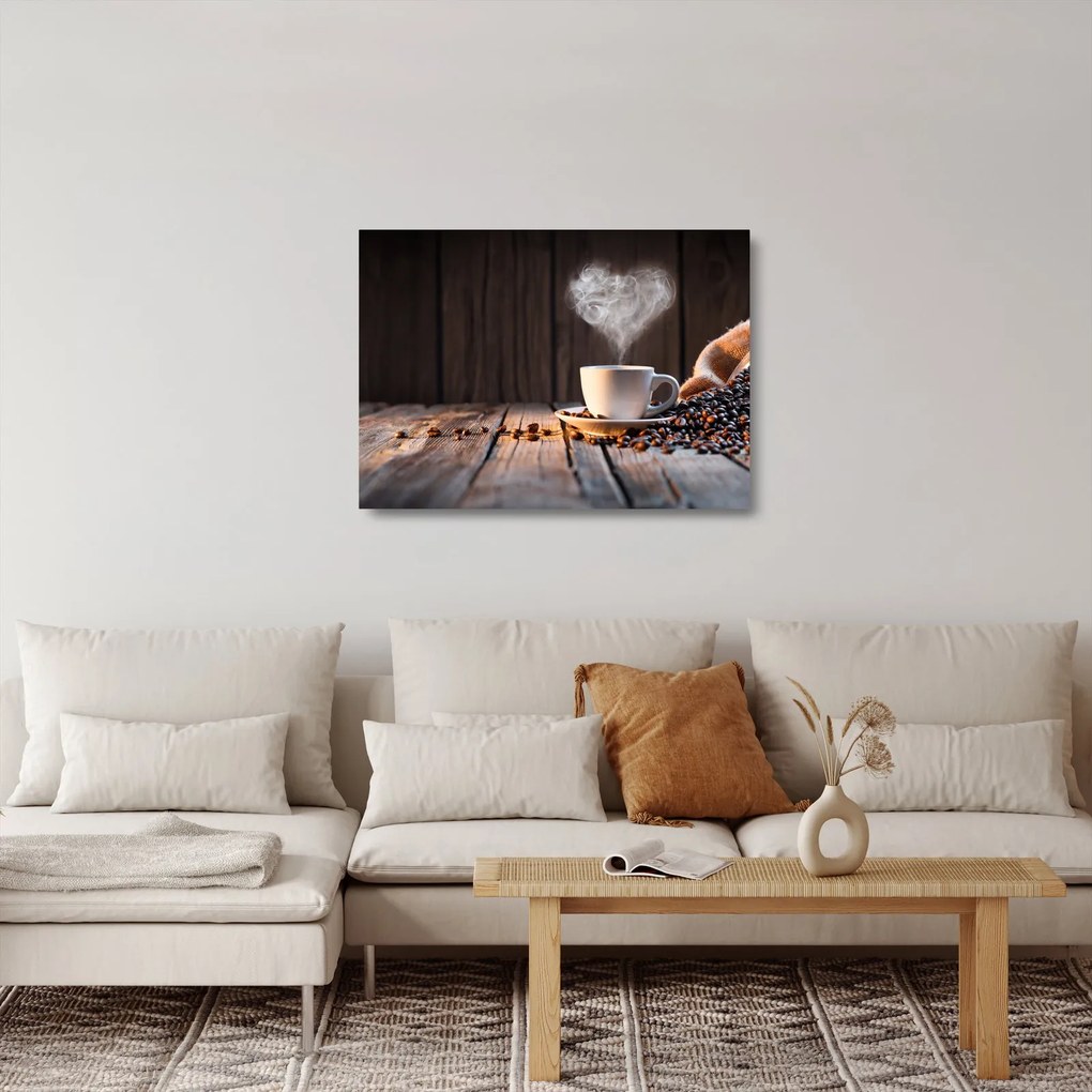 Kép - Kávé idő (üvegen) (70x50 cm)