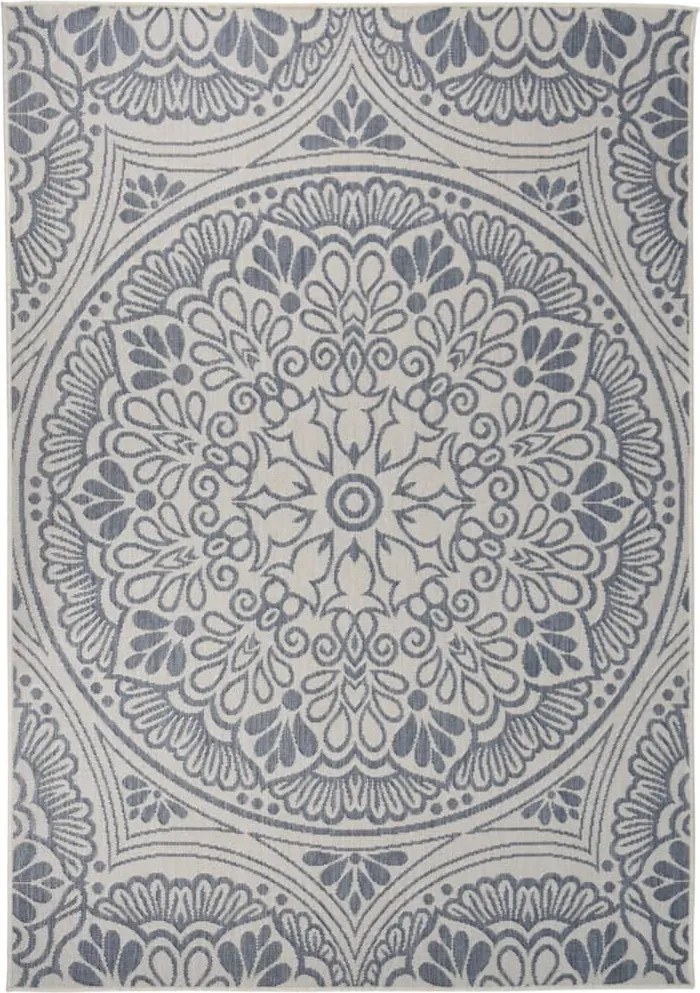 vidaXL kék mintás lapos szövésű kültéri szőnyeg 160 x 230 cm