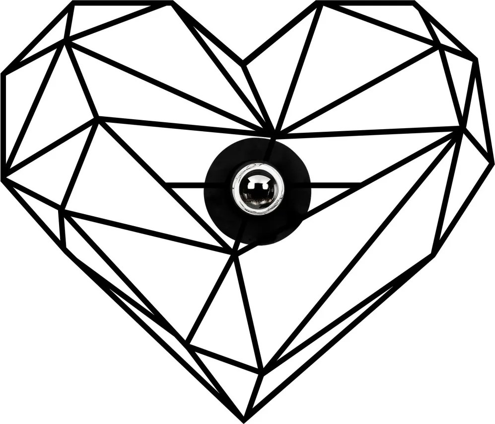 Heart fali lámpa, fekete