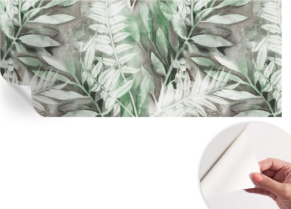 Öntapadós fali fotótapéta Hálószobába Akvarell levelek 250x104 cm